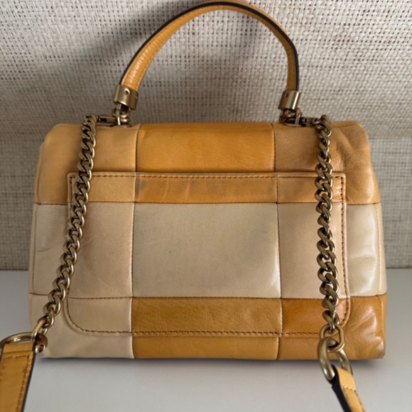 Tory Burch Kira Butter Yellow Patchwork Satchel - Picture 7 of 12